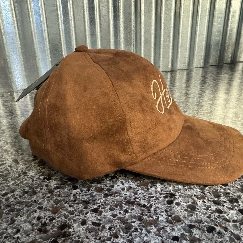 Brown Suede 'Howdy' Cap
